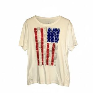 Studio Works Size 2X Cotton Holiday Flag Tee💜